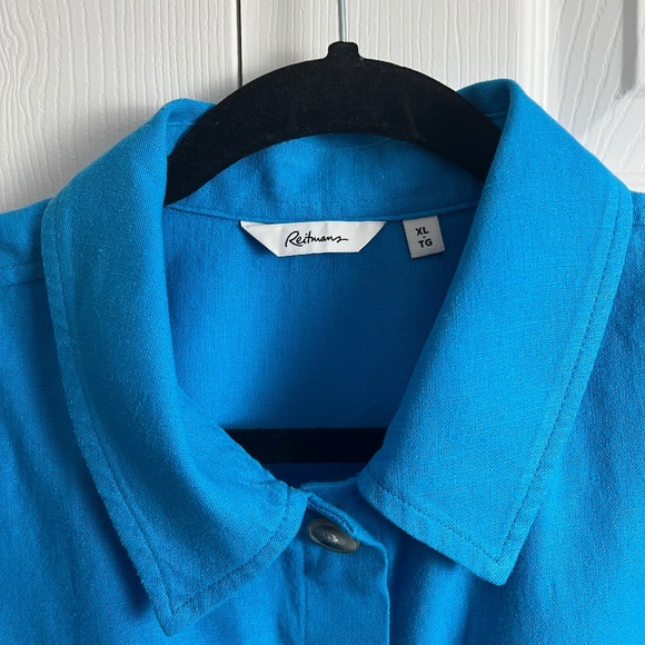 Reitmans Linen Cap Sleeve Top Blue Size XL - Picture 4 of 10